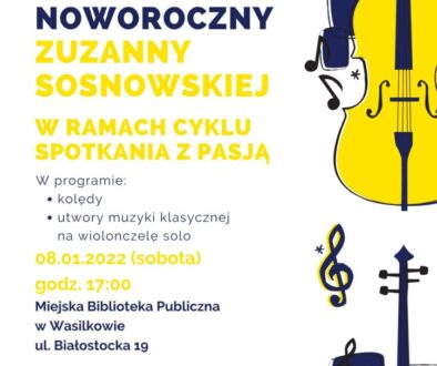 Plakat promujący noworoczny koncert Zuzanny Sosnowskiej.
