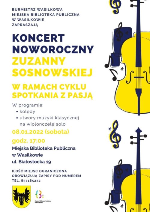 Plakat promujący noworoczny koncert Zuzanny Sosnowskiej.
