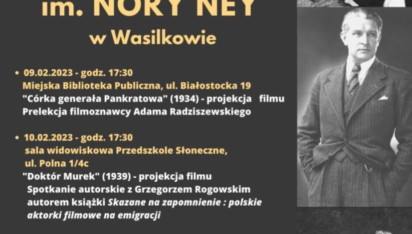 Plakat informacyjny na temat festiwalu filmowego Nora ney i inni