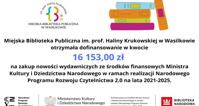 16 153,00 zł na zakup nowości wydawniczych