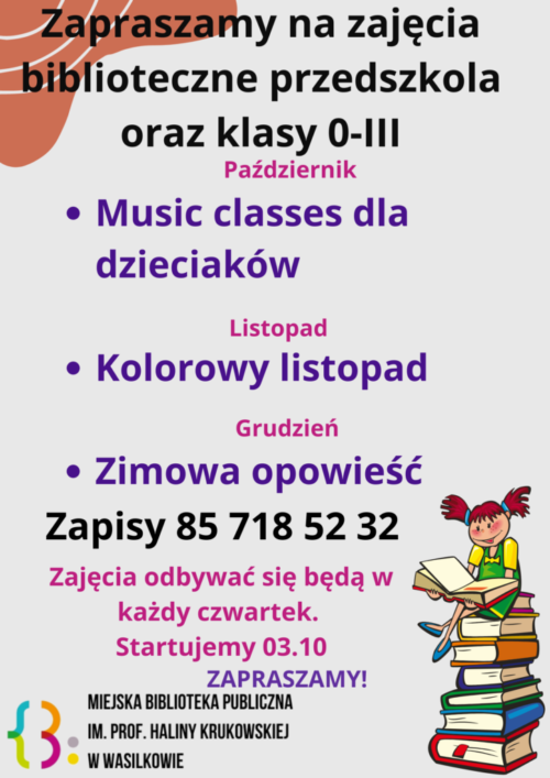 Zapraszamy na zajęcia biblioteczne