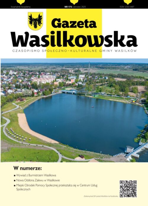 strona tytułowa nr 173. gazety wasilkowskiej, na zdjęci zalew w wasilkowie z lotu ptaka